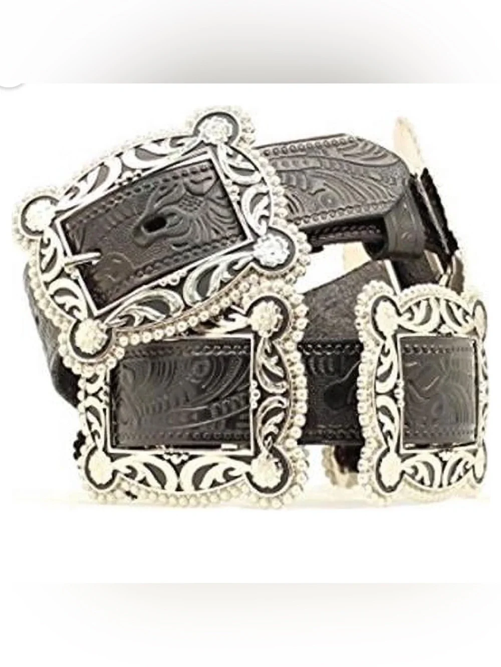 NEW Nocona Ladies Tooled Brown Leather Sliding Concho Women Western Belt Cowgirl